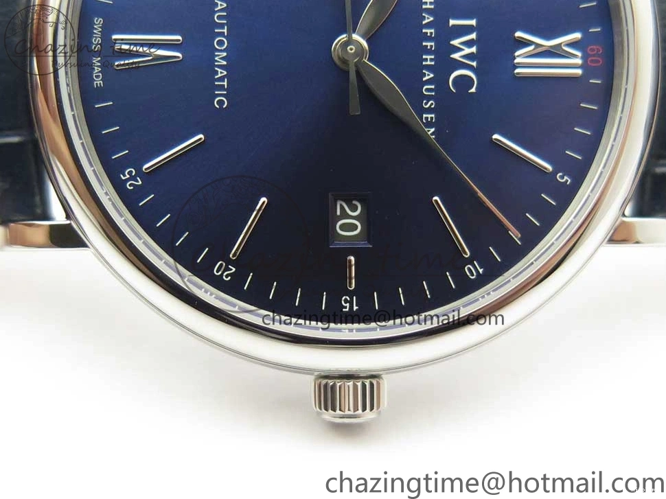 MIROTIME 0419 Portofino Automatic SS FKF 1:1 Best Edition Blue Dial on Blue Leather Strap A Cozy 7133